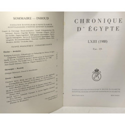 Chronique d'Egypte - 7 volumes - LXIII 125 (1988) + LXIV 127-128...