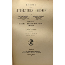 Histoire de la littérature grecque - TOME SECOND Lyrisme -...