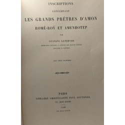 Inscriptions concernant les grands prêtres d'Amon Rome-Roÿ et...