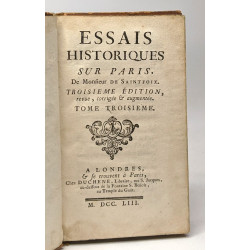 Essais historiques sur Paris de Monfieur de Saintfoix - 3e édition...