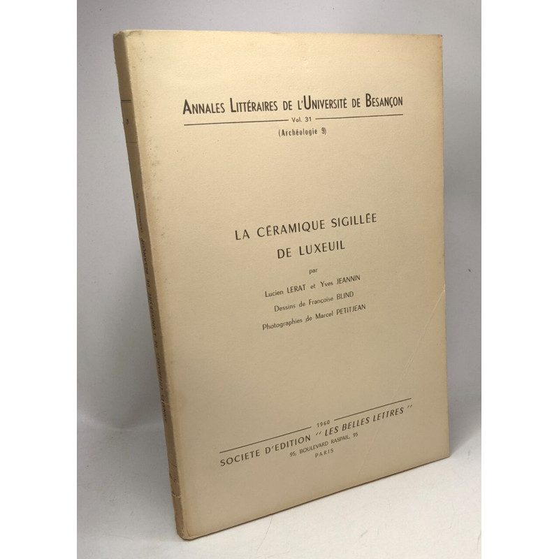 La céramique sigillée de Luxeuil - Annales littérarires de...