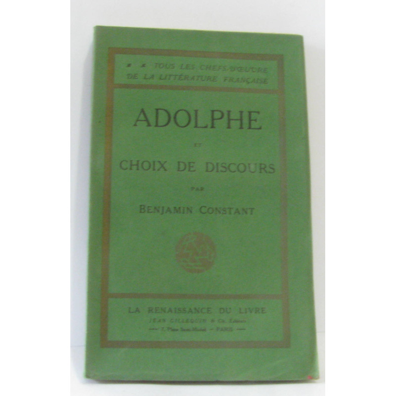 Adolphe et choix de discours