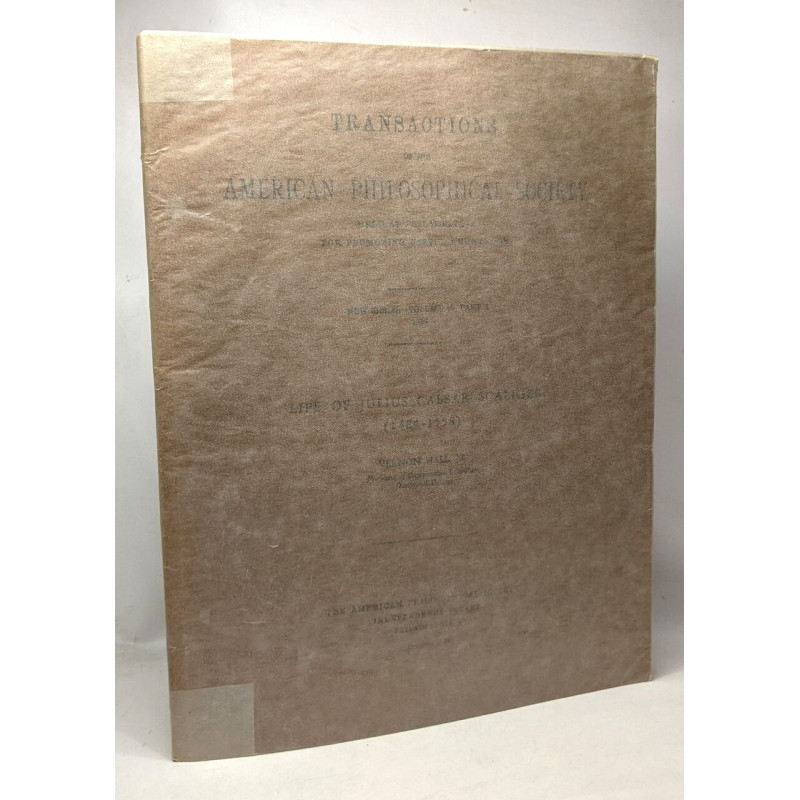 Life of Julius Caesar Sacliger (1484-1558) --- new series volume...