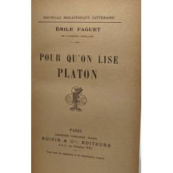 Pour qu'on lise Platon