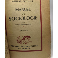 Manuel de sociologie - TOME PREMIER + TOME SECOND - avec notices...
