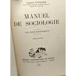 Manuel de sociologie - TOME PREMIER + TOME SECOND - avec notices...