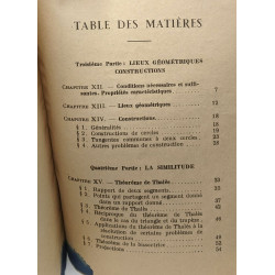 Géométrie - classe de troisième - programmes du 18 Avril 1947