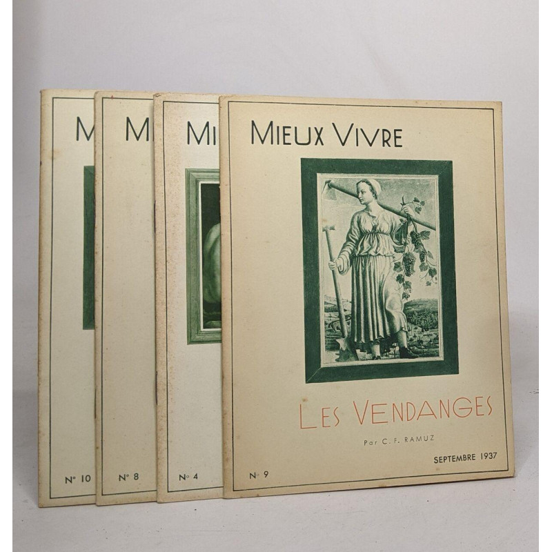 Lot de 4 revues "Mieux vivre": Boire avril 1936 / Les vendanges...