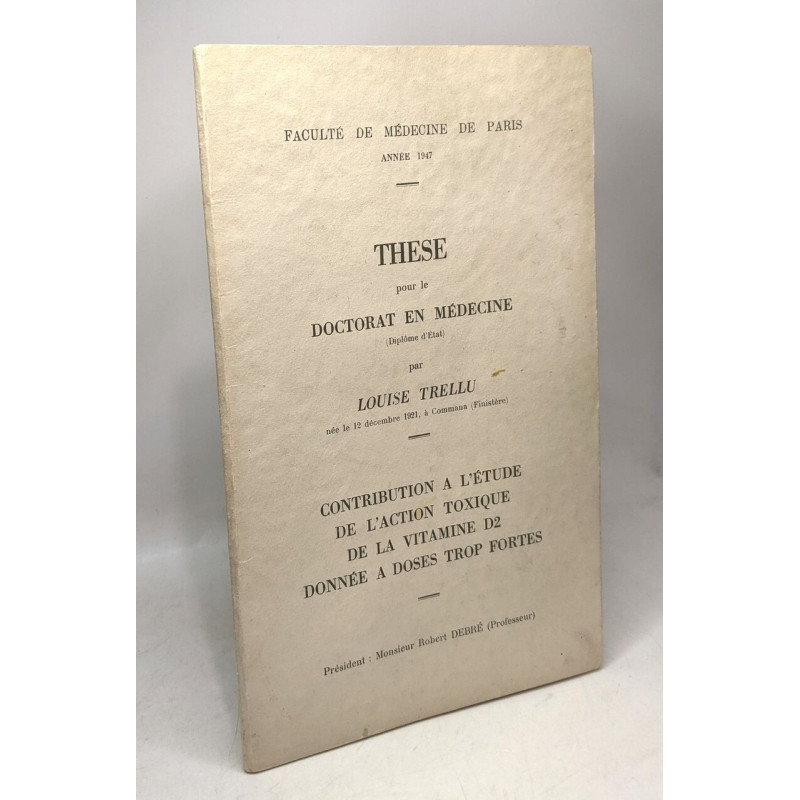 These pour le doctorat en médecine / contribution à l'étude de...