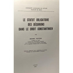 Le statut obligatoire des décurions dans le droit constantinien /...
