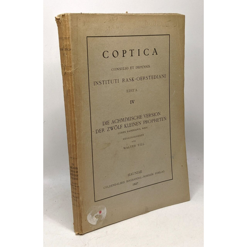 Coptica consilio et impensis instituti rask-oerstediani edita IV...