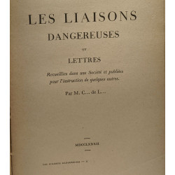 Les liaisons dangereuses - TOME II - édition publiée d'après le...