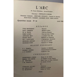 L'arc. Cahiers Mediteraneens N°14. Byzance. Blaise Cendrars....