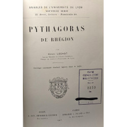 Pythagoras de Rhégion - annales de l'université de Lyon nouvelle...