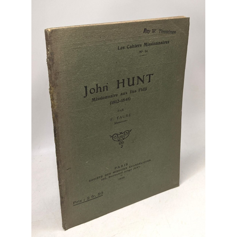John hunt missionnaire aux iles Fidji (1812-1848)