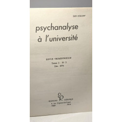 L'"objeu" - scientificité de la clinique n°5 - Déc. 1976 - revue...