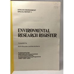 Environmental research register - african environment special report 4