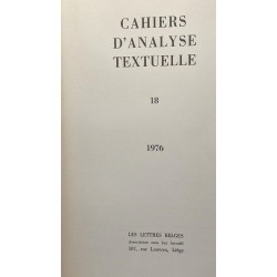 Cahiers d'analyse textuelle - N°18 / 1976