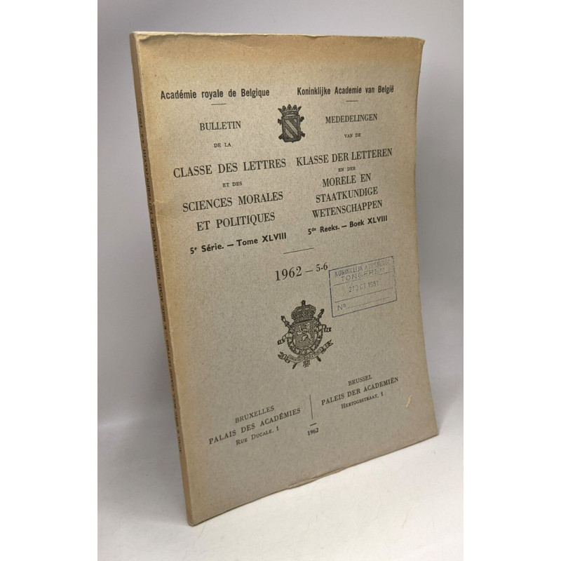 Séance du Lundi 7 Mai 1962 / Zitting van Maandag 7 Mei / Bulletin...