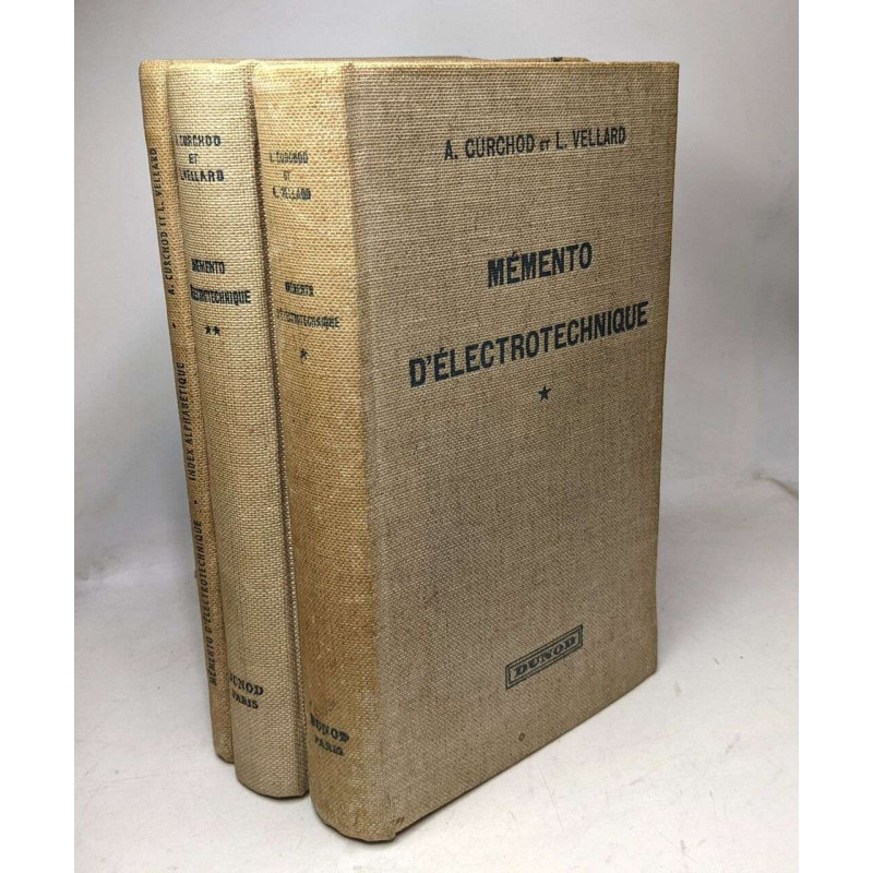 Mémento d'électrotechnique - TOME UN + TOME DEUX + Index...