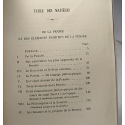 De la pensée et des éléments primitifs de la pensée