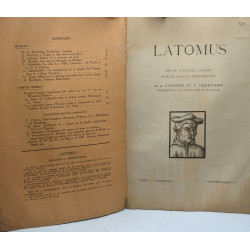 Latomus - revue d'études latines - TOME I fascicule 1 2 3 4 année 1937