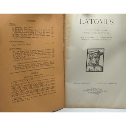 Latomus - revue d'études latines - TOME I fascicule 1 2 3 4 année 1937
