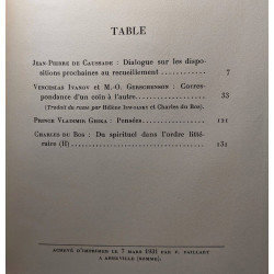 Vigile quatrième cahier 1930