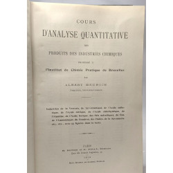 Cours d'analyse quantitative des produits des industres chimiques...