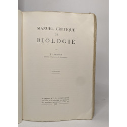 Manuel critique de biologie