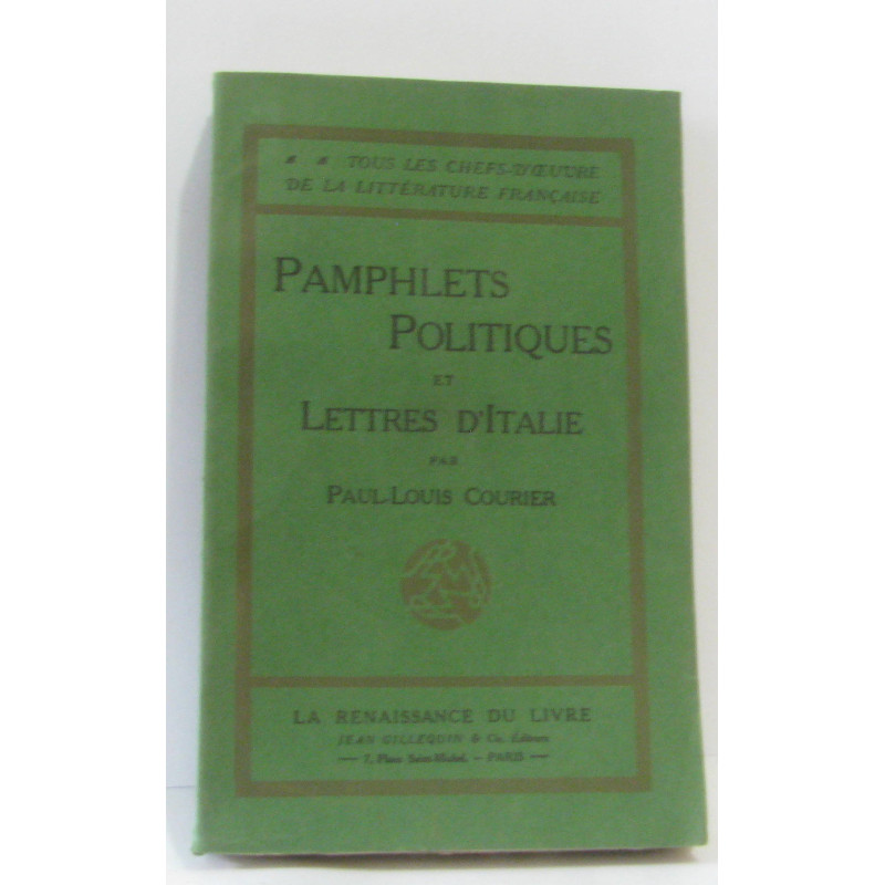 Pamphlets politiques et lettres d'italie