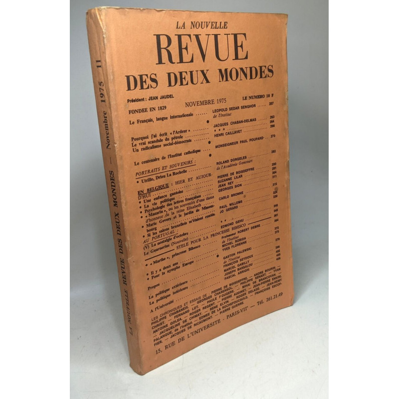 La novuelle revue des deux mondes - Novembre 1975 n°11