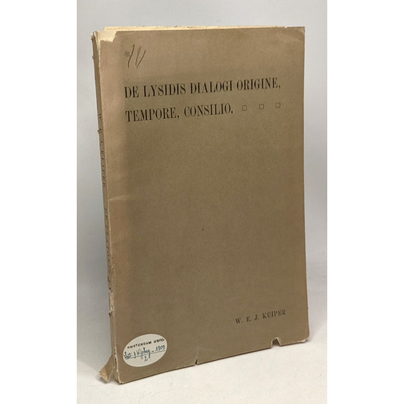 De lysidis dialogi origine tempore consilio