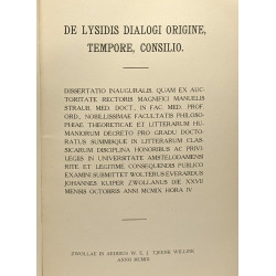 De lysidis dialogi origine tempore consilio