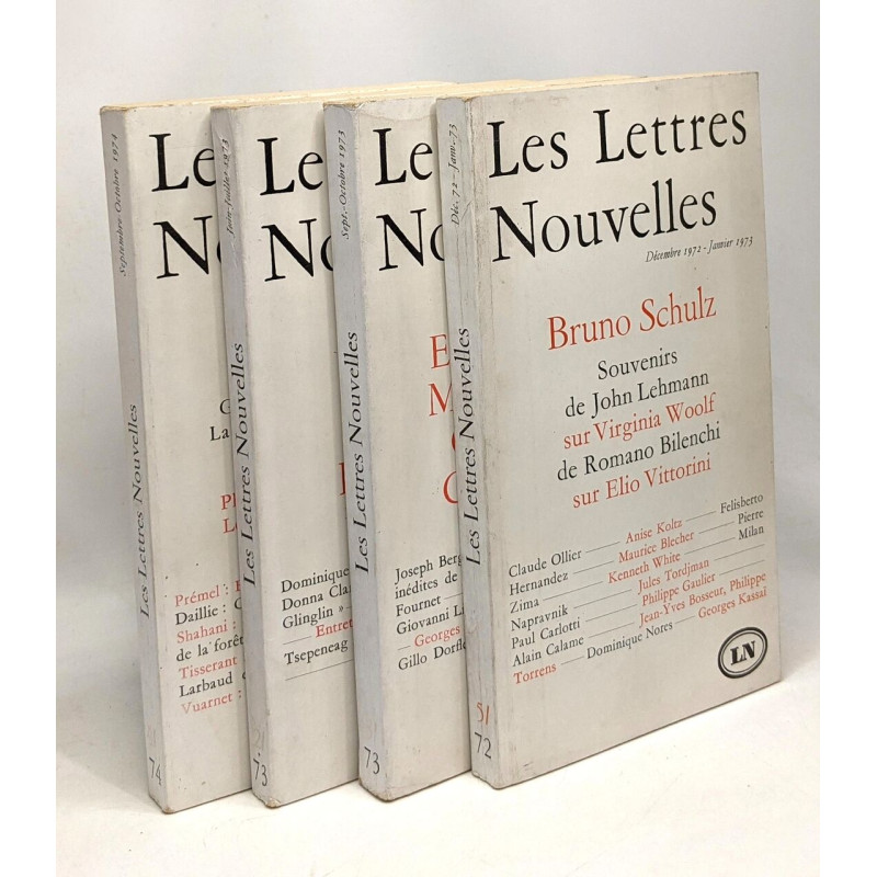 Les lettres nouvelles - 4 numéros: Sept.Oct. 74 Gombrowicz +...