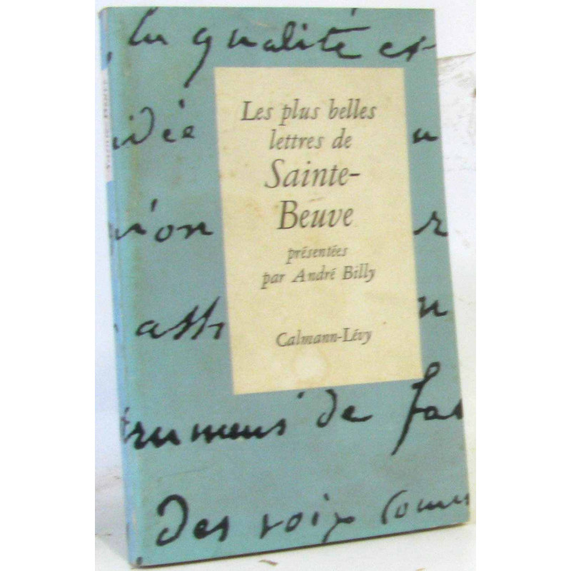 Les plus belles lettres de Sainte Beuve