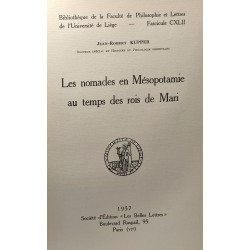 Les nomades en Mésopotamie au temps des rois de Mari - fascicule...