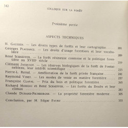 Actes du colloque sur la forêt - Besançon 21-22 Octobre 1966 |...