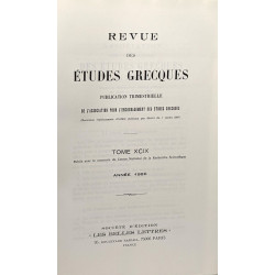 Revue des études grecques 11 volumes des n°472 à 499 année 1986 -...