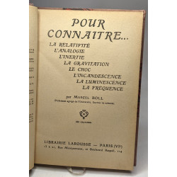 Pour connaître la relativité l'analogie l'inertie la gravitation...