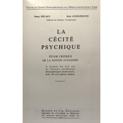 La cécité psychique - étude critique de la notion d'agnosie