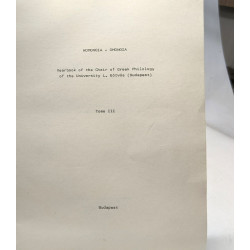 Homonoia - Omonoia - tome III --- Yearbook of the Chair of Greek...
