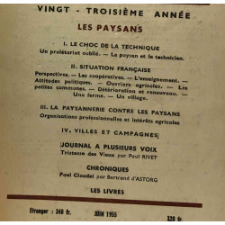 Les paysans - Esprit - 23e année n°6 juin 1955