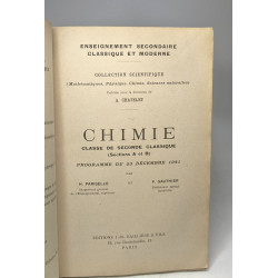 Chimie classe de seconde classique A et B / enseignement secondaire