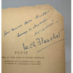 Pluie - pièce en trois actes et quatre tableaux tirée de "Rain" la...