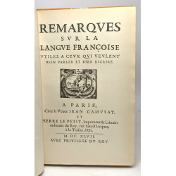 Remarques sur la langue française fac similé de l'édition...