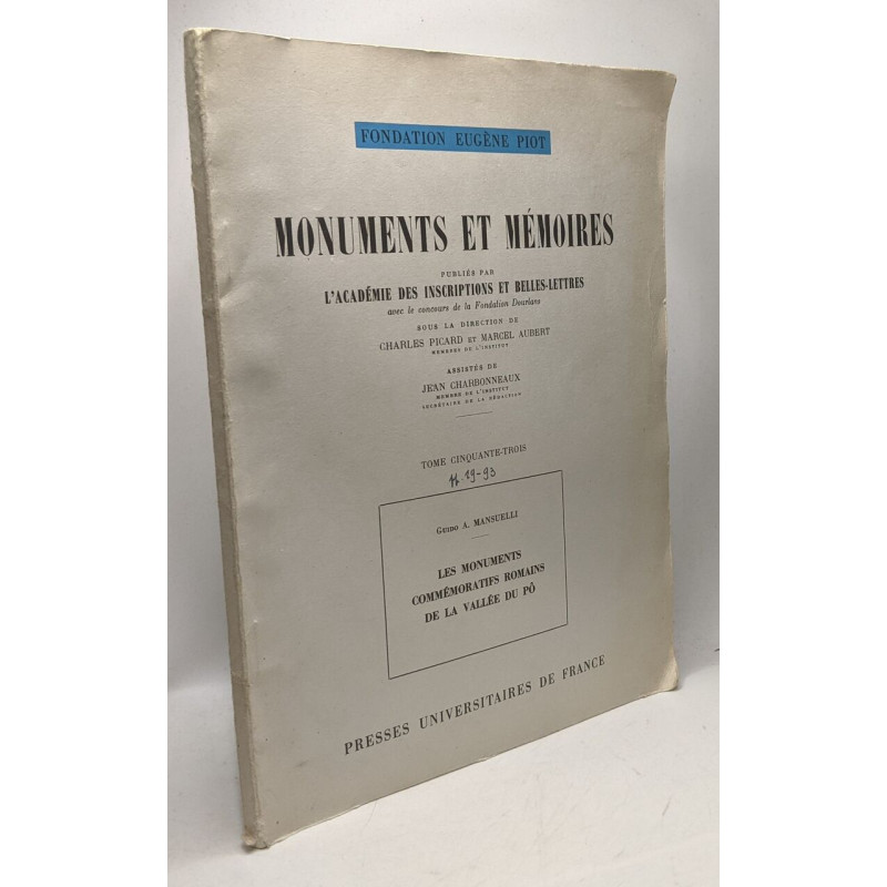 Les monuments commémoratifs romains de la vallée de Pô ---...