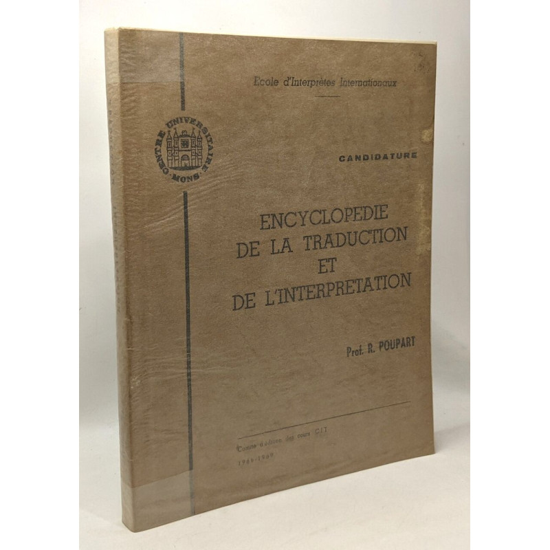 Encyclopédie de la traduction et de l'interprétation - candidature...