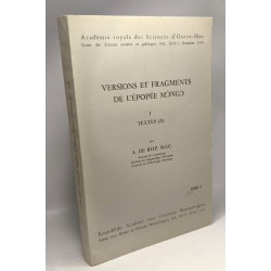 Versions et fragments de l'épopée MƆNGƆ - I Textes (A) - académie...