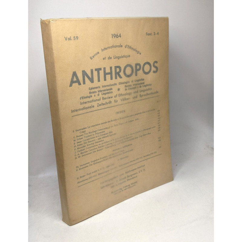 Anthropos revue internationale d'ethnologie et de l'inguistique...